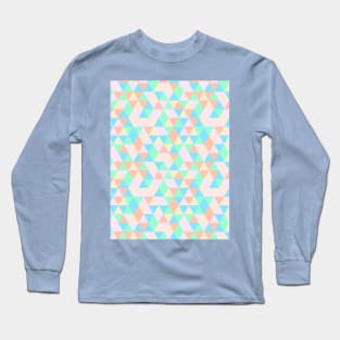 Geometric Triangles With Colorful Seamless Pattern Long Sleeve T-Shirt